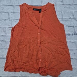 INC International Concepts Orange Sleeveless Blouse